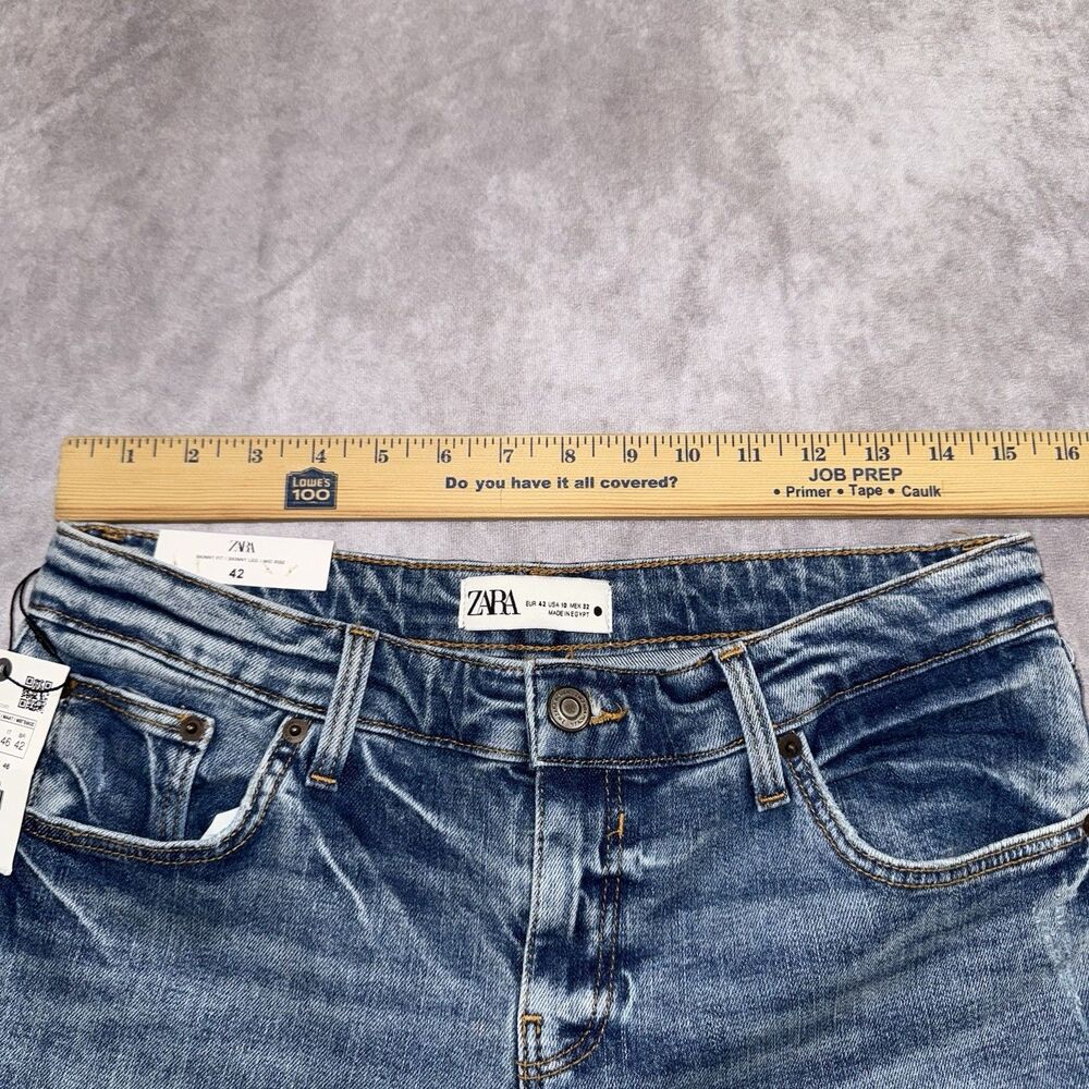 Zara Womens Skinny Fit Jeans Mid Rise Size 42 US 10 NWT - Picture 3 of 8